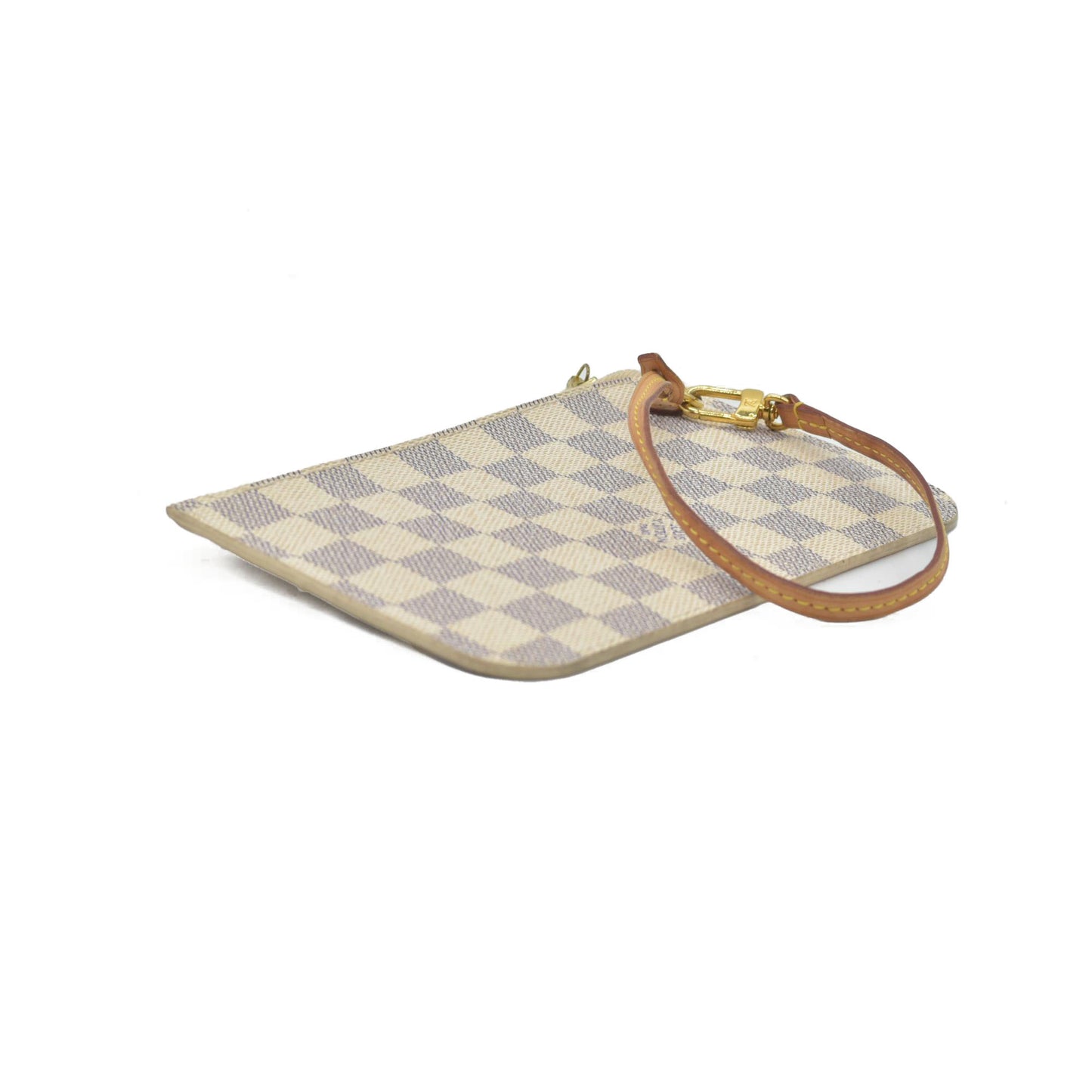 $600 Louis Vuitton Damier Azur Neverfull PM Pochette AR3164