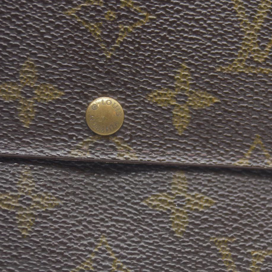 AUCTION $725 Louis Vuitton Monogram Portefeiulle Sarah Long Bifold Wallet Brown