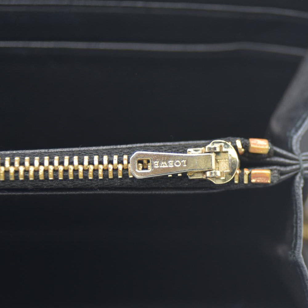 LOEWE Anagram Tassel Leather Zip Around Long Wallet Beige