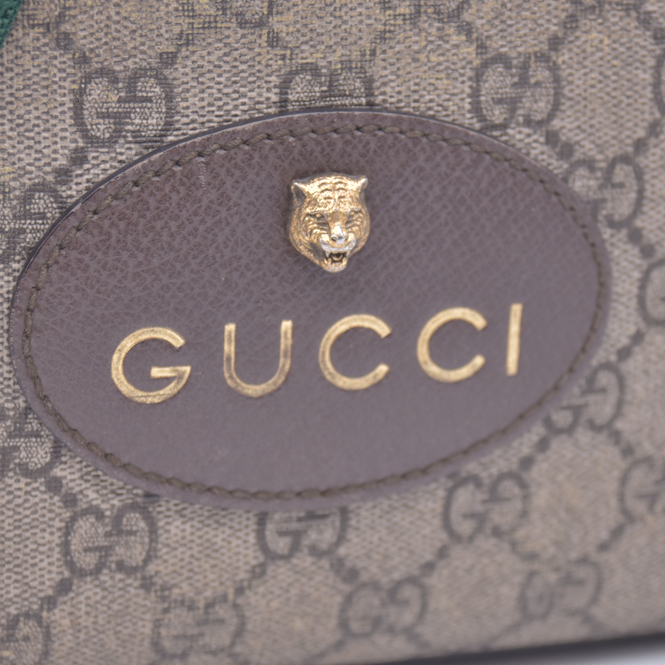 $1490 Gucci GG Supreme Monogram Web Neo Vintage Shoulder Bag Beige New Acero Crop