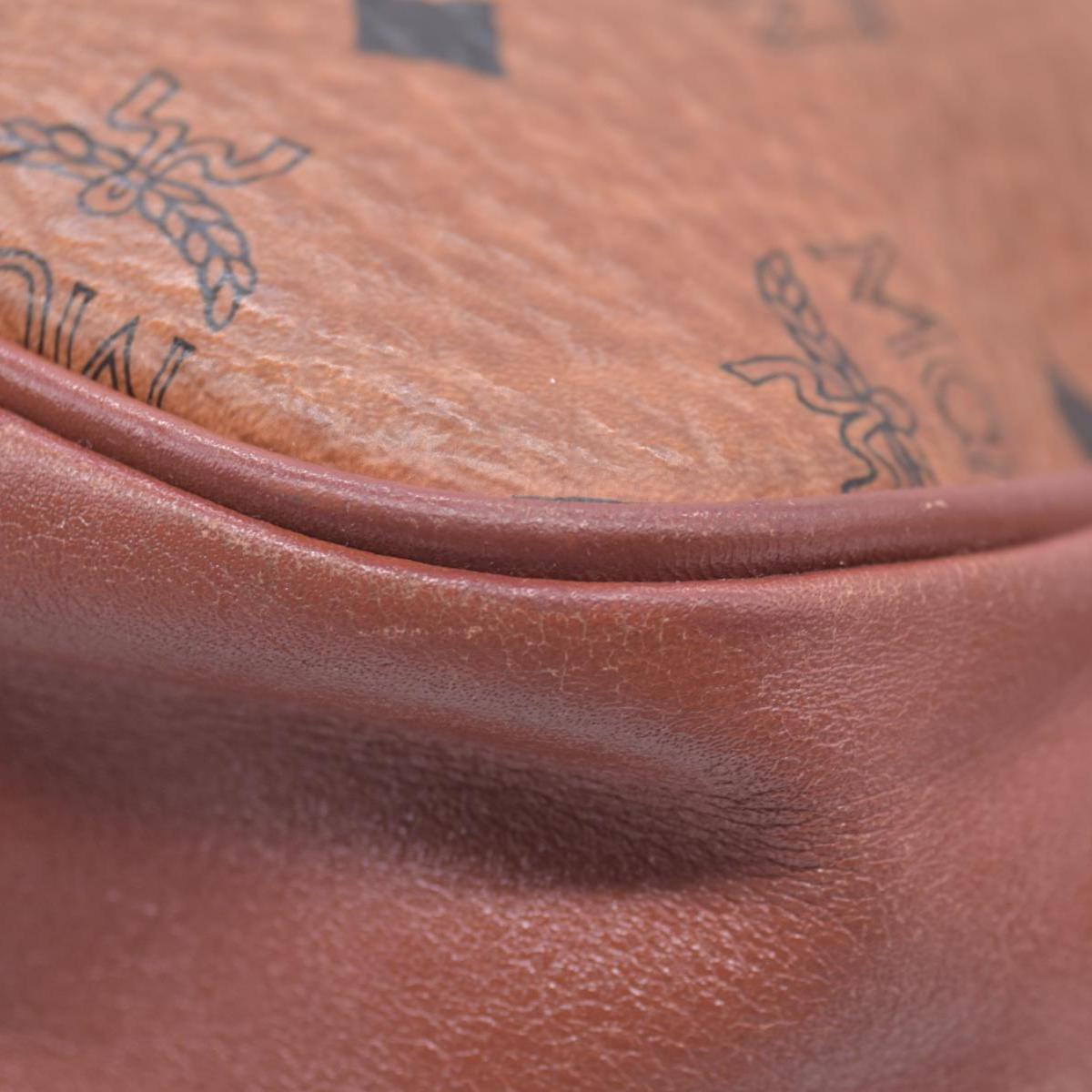 $980 MCM Visetos Flap Messenger Bag Cognac CONSIGNMENT 10021348