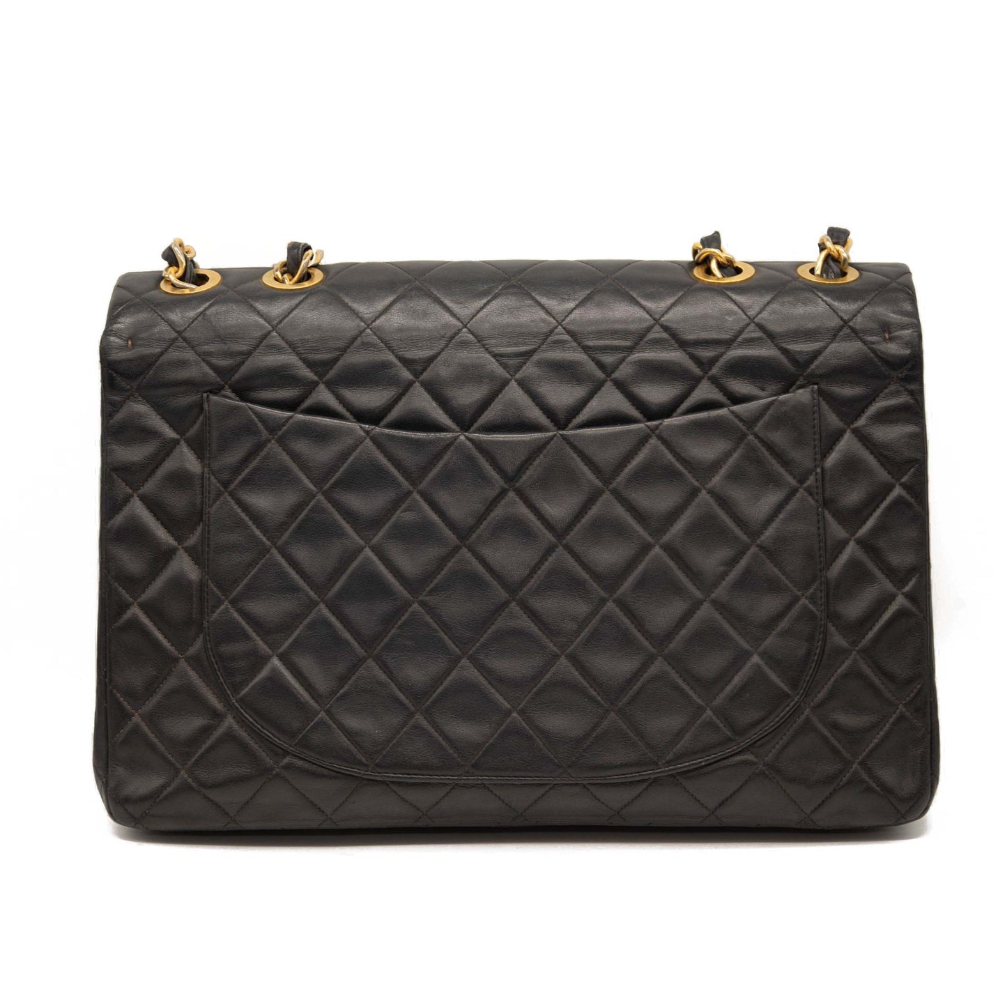 Chanel Lambskin Quilted XL Jumbo Single Flap Black