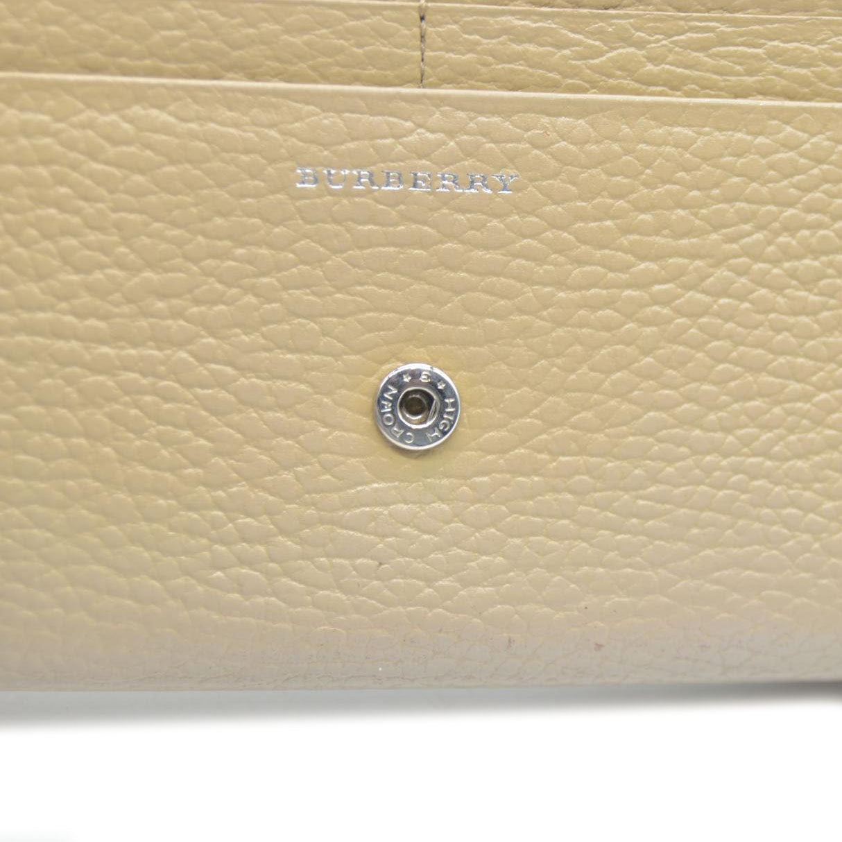 BURBERRY Leather Long Bifold Wallet Purse Beige
