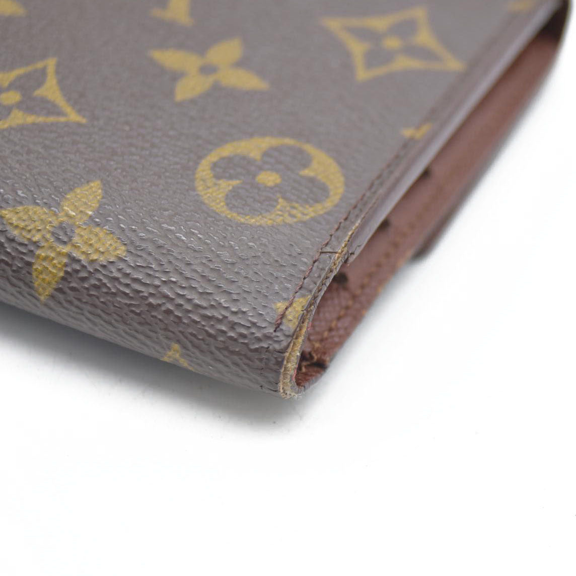 $725 Louis Vuitton Monogram Portefeiulle Sarah Long Trifold Wallet Brown TH0090