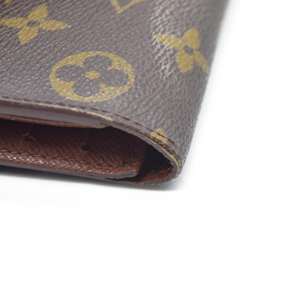 $725 Louis Vuitton Monogram Portefeiulle Sarah Long Trifold Wallet Brown TH0090