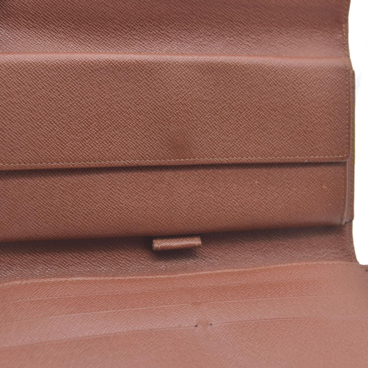 $725 Louis Vuitton Monogram Portefeiulle Sarah Long Trifold Wallet Brown TH0090