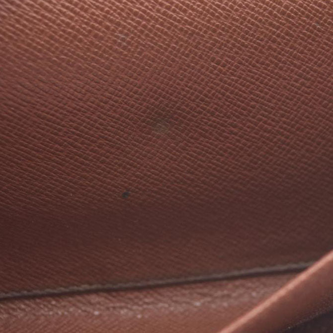 $725 Louis Vuitton Monogram Portefeiulle Sarah Long Trifold Wallet Brown TH0090