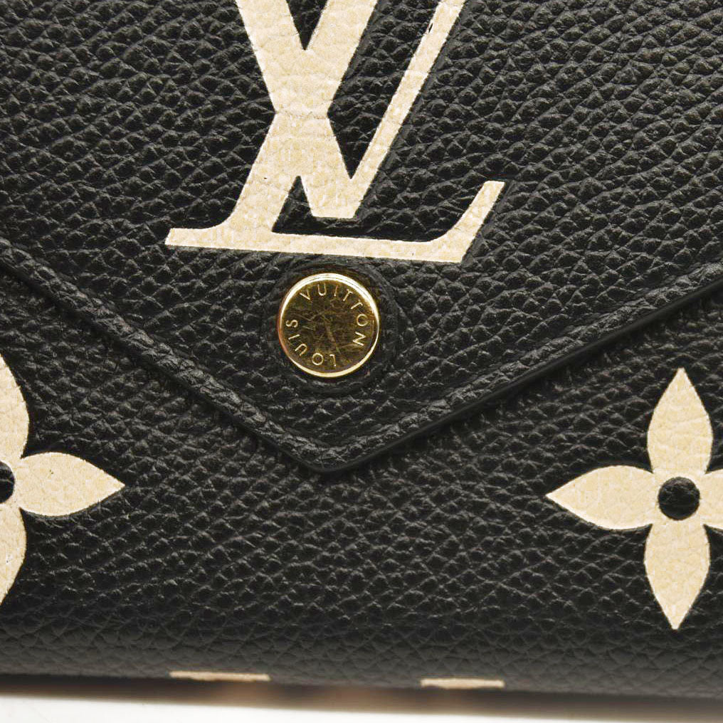 LOUIS VUITTON  Empreinte Monogram Giant Victorine Wallet Black Beige RFID