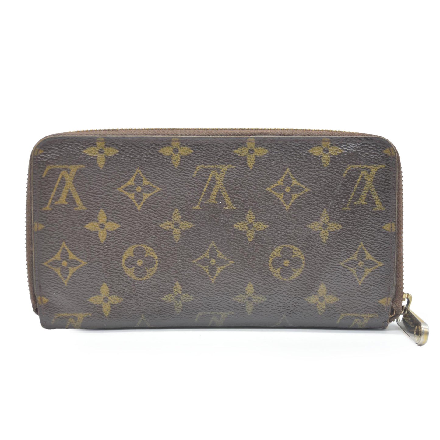 Louis Vuitton Monogram Zippy Zip Around Long Wallet Purse Brown CA0066