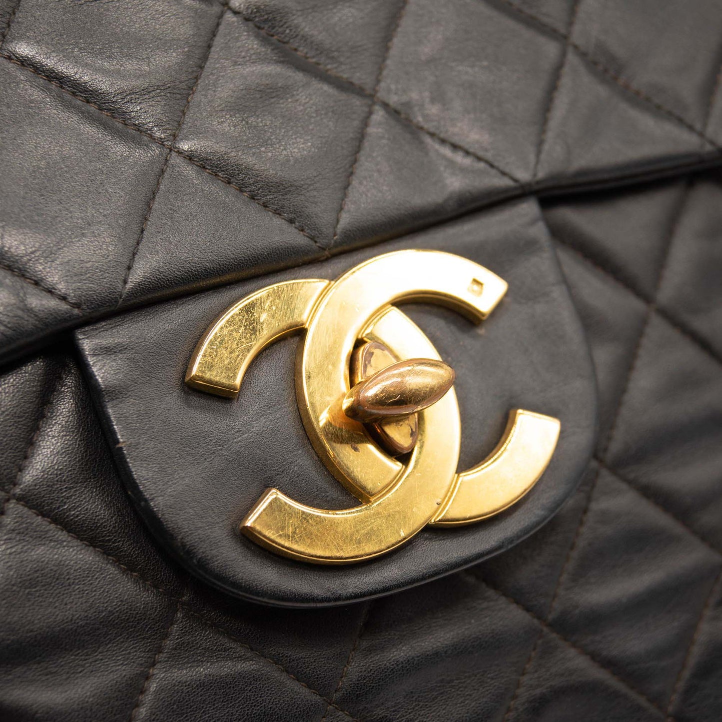 Chanel Lambskin Quilted XL Jumbo Single Flap Black