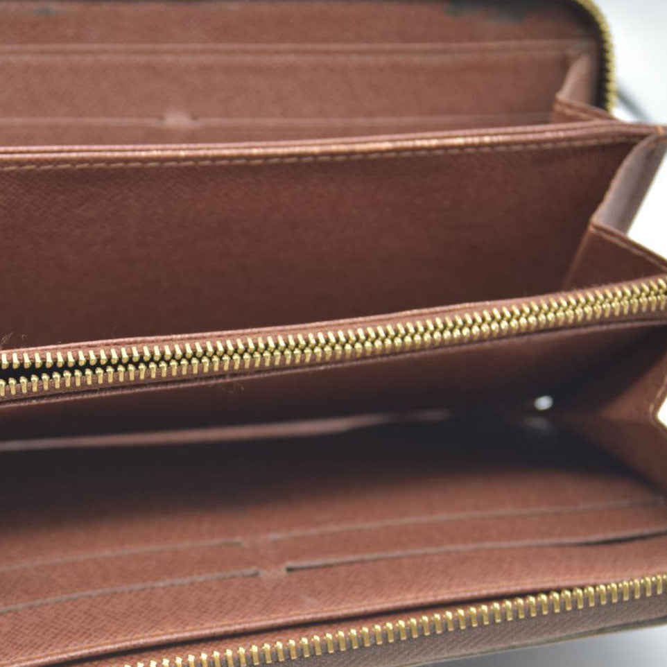 Louis Vuitton Monogram Zippy Zip Around Long Wallet Purse Brown CA0066