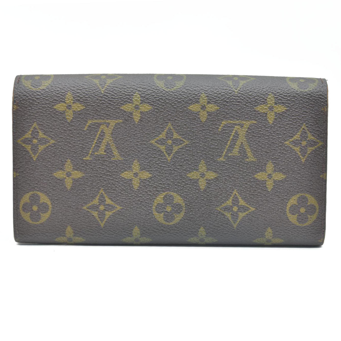 $725 Louis Vuitton Monogram Portefeiulle Sarah Long Bifold Wallet Brown CA6008