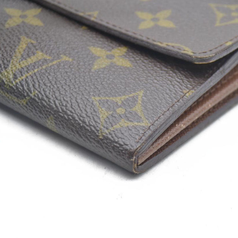 $725 Louis Vuitton Monogram Portefeiulle Sarah Long Bifold Wallet Brown CA6008