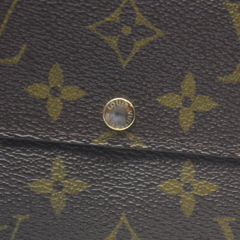 $725 Louis Vuitton Monogram Portefeiulle Sarah Long Bifold Wallet Brown CA6008