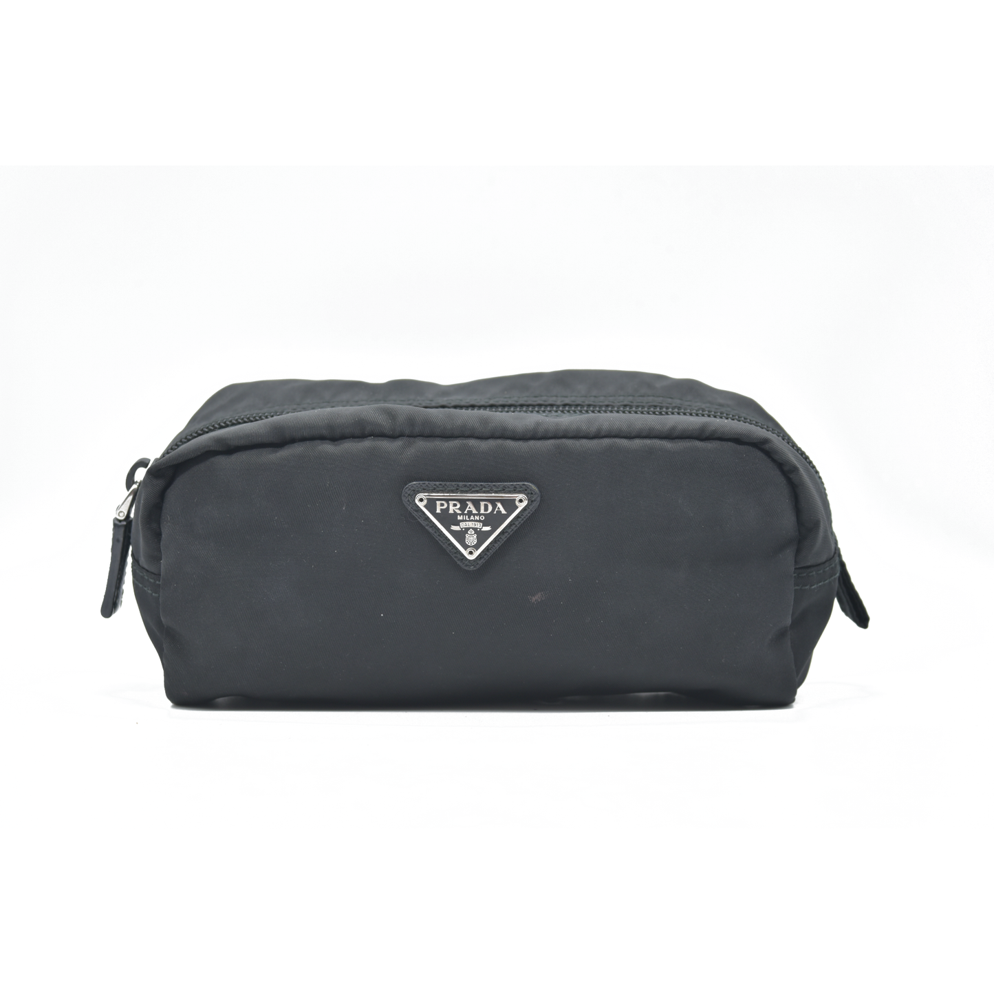 $1120 Prada Black Saffiano Pouch Cosmetic Bag