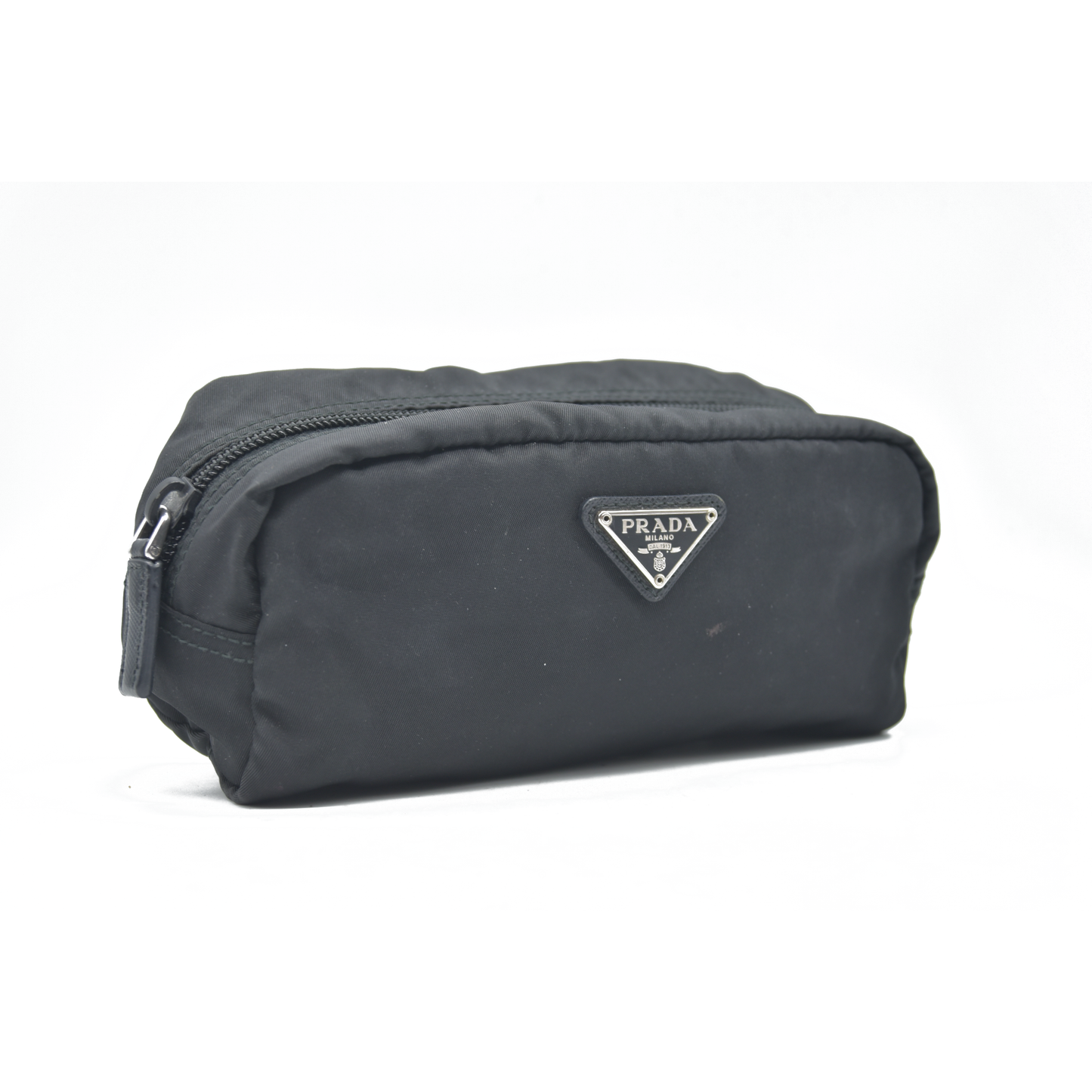 $1120 Prada Black Saffiano Pouch Cosmetic Bag