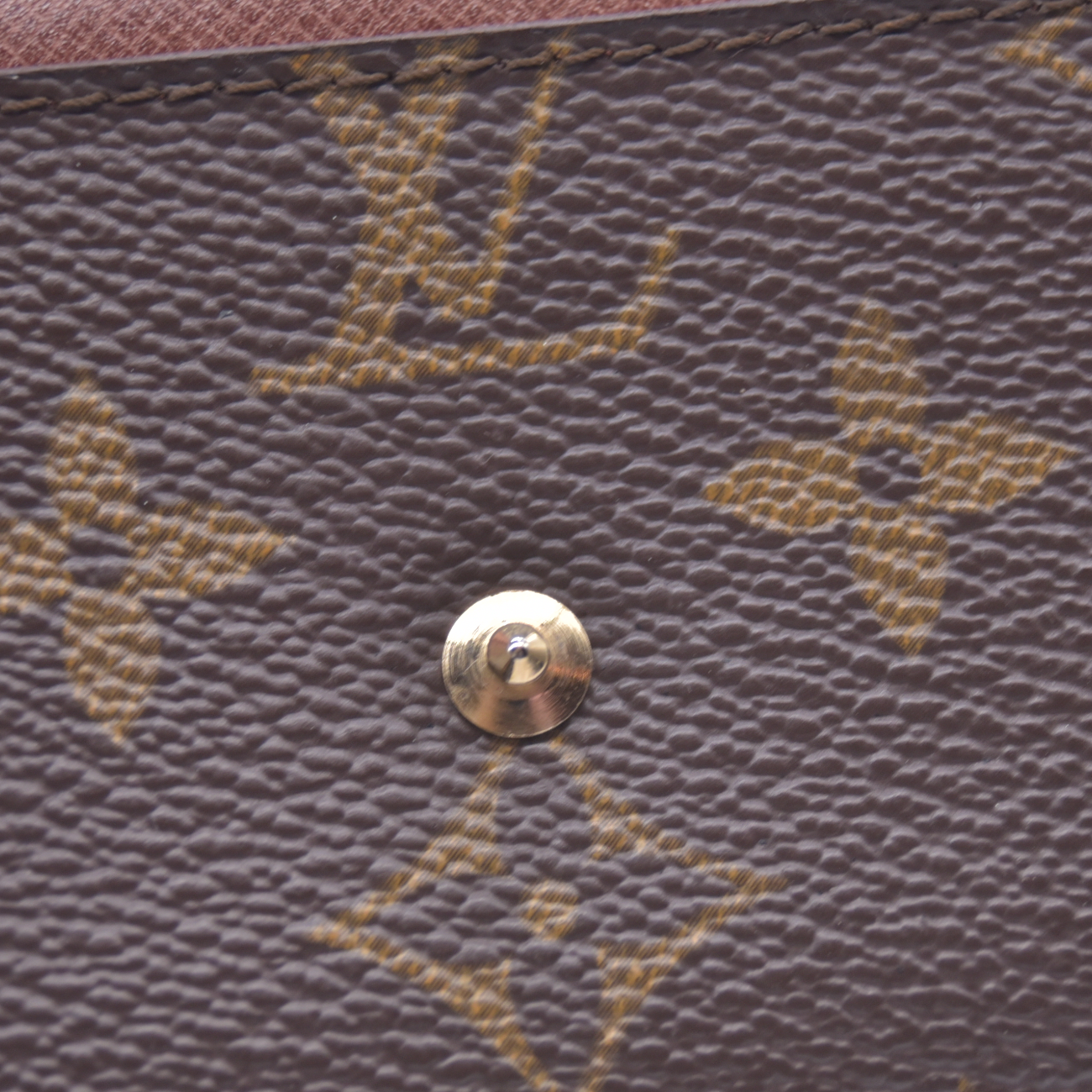 $440 1988 Louis Vuitton Monogram Porte Monnaie Plat Coin Purse Wallet Brown 883RA