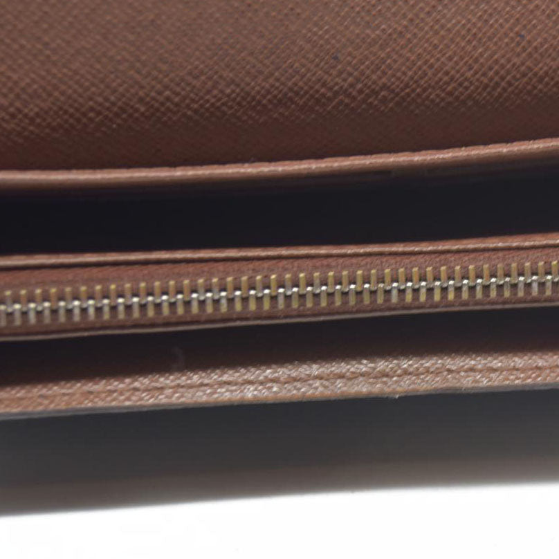 $725 Louis Vuitton Monogram Portefeiulle Sarah Long Bifold Wallet Brown CA6008