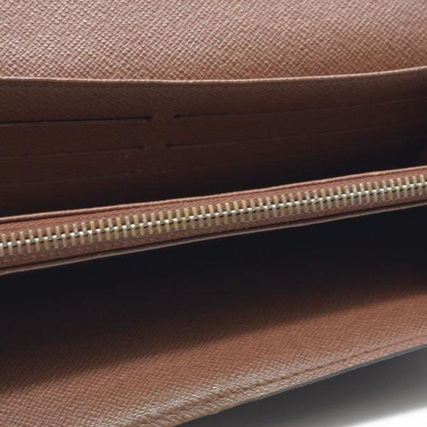 $725 Louis Vuitton Monogram Portefeiulle Sarah Long Bifold Wallet Brown CA6008