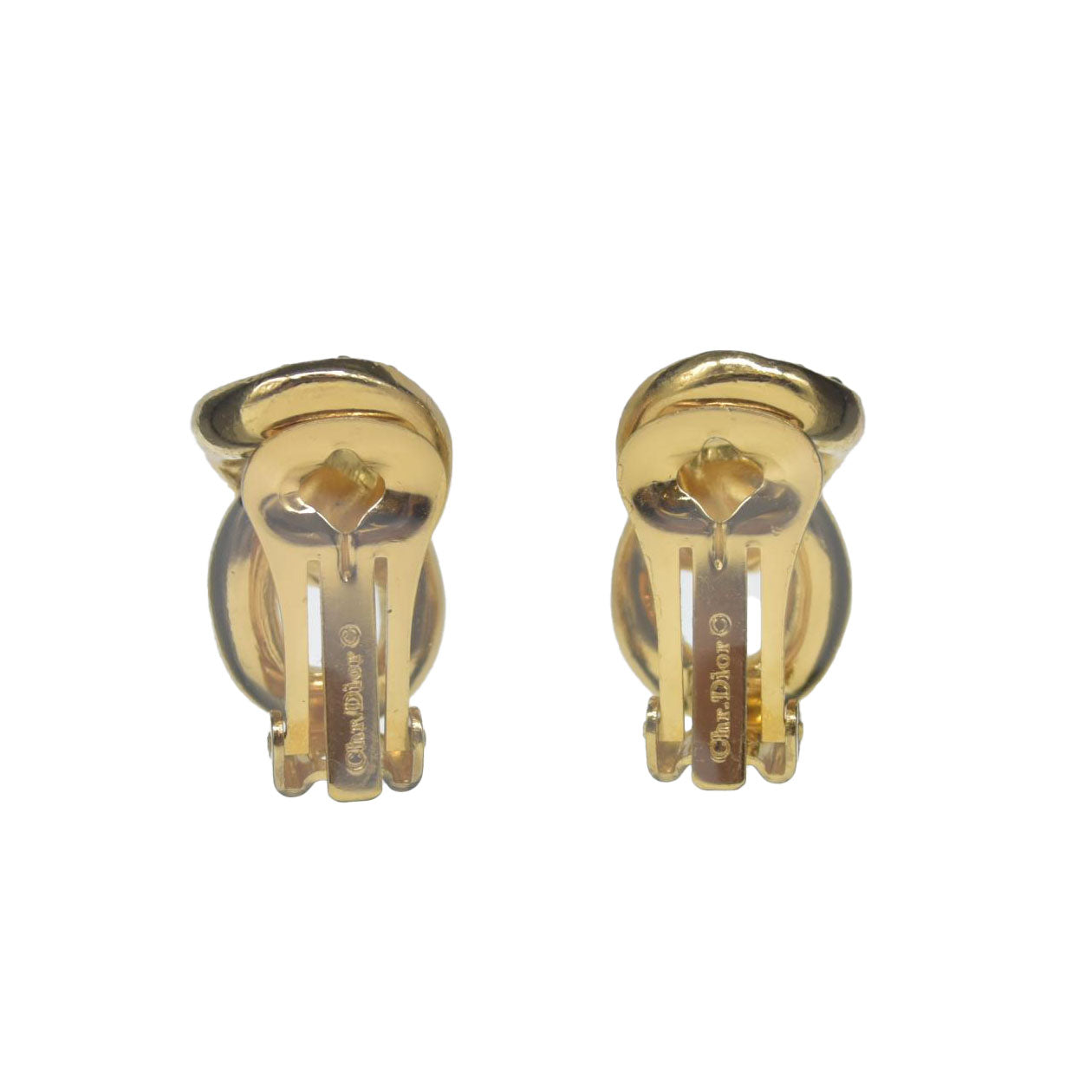 Christian Dior Gold Tone Chain-Link Clip-On Earrings CONSIGNMENT