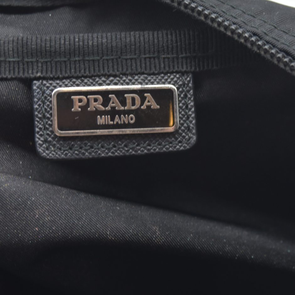 $1120 Prada Black Saffiano Pouch Cosmetic Bag