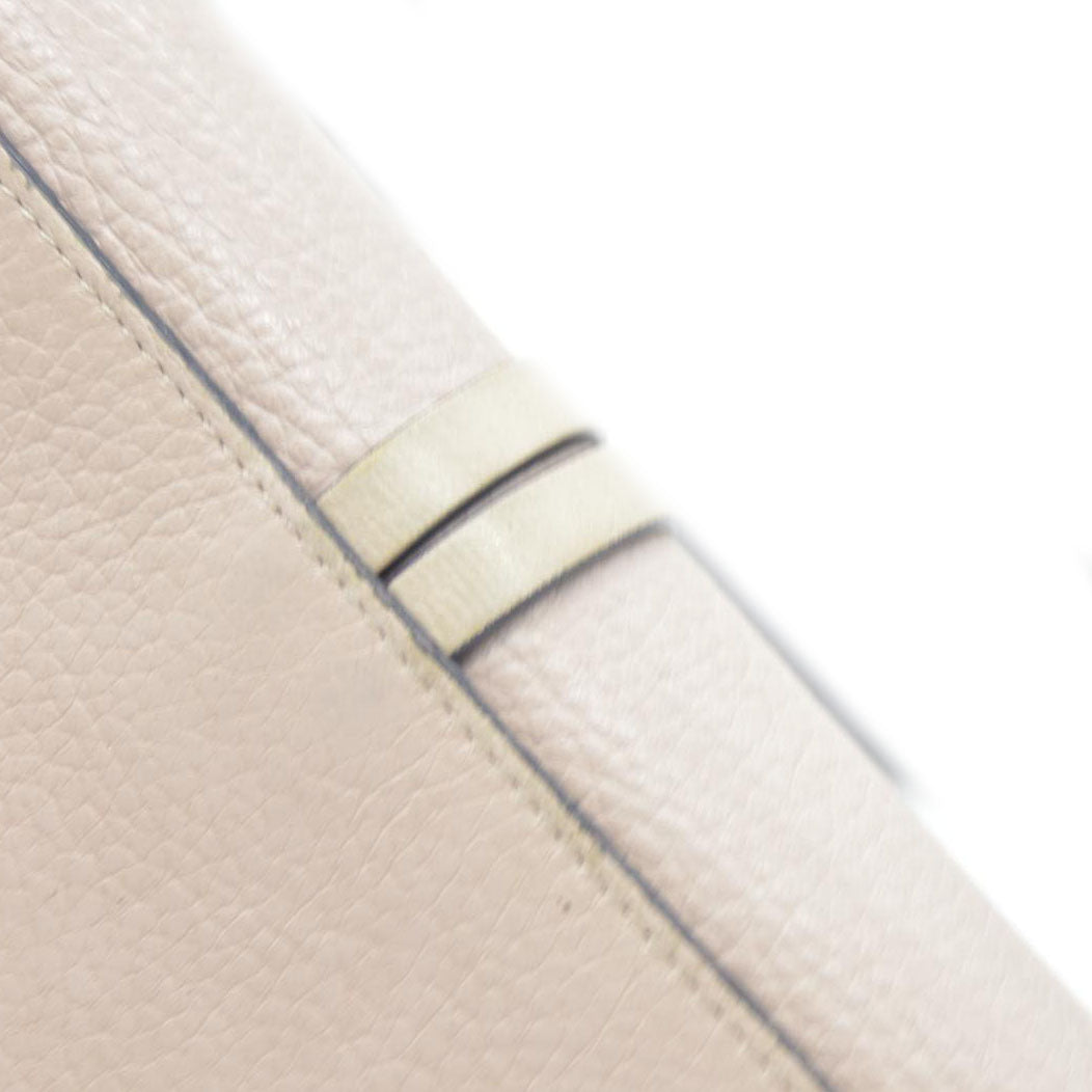 Chloe Alphabet Leather Long Bifold Wallet Purse Beige