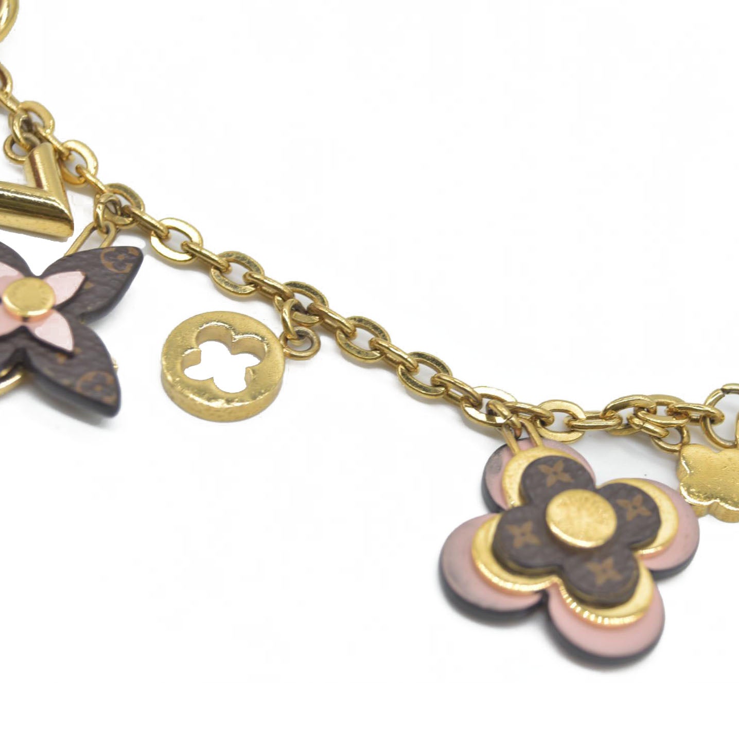 $655 Louis Vuitton blooming flowers chain bag charm