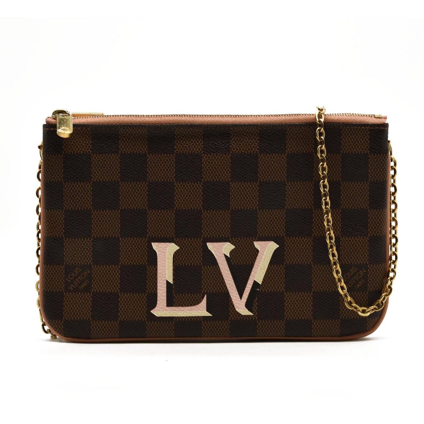 LOUIS VUITTON  Damier Ebene Double Zip Pochette