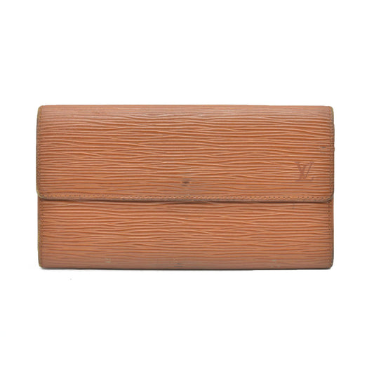 AUCTION $665 Louis Vuitton  Epi Porte Tresor International Wallet Kenyan Fawn