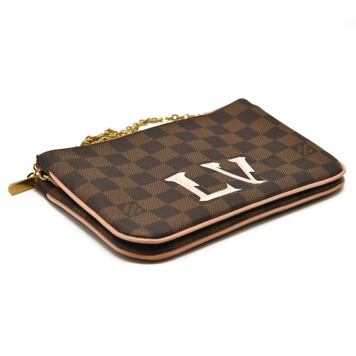 LOUIS VUITTON  Damier Ebene Double Zip Pochette