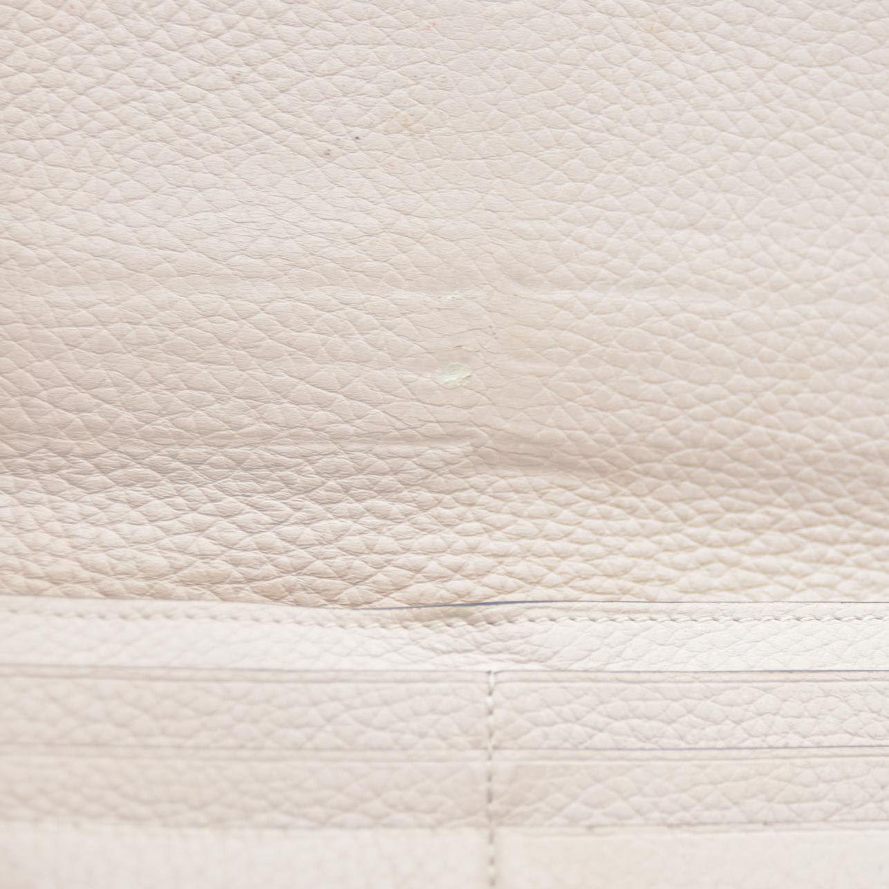 Chloe Alphabet Leather Long Bifold Wallet Purse Beige
