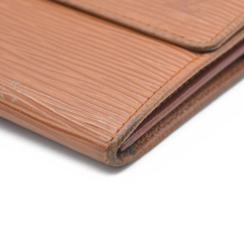 AUCTION $665 Louis Vuitton  Epi Porte Tresor International Wallet Kenyan Fawn