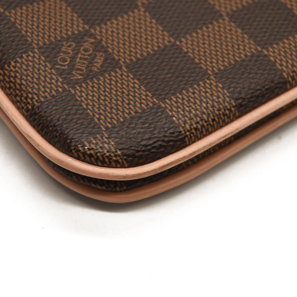 LOUIS VUITTON  Damier Ebene Double Zip Pochette