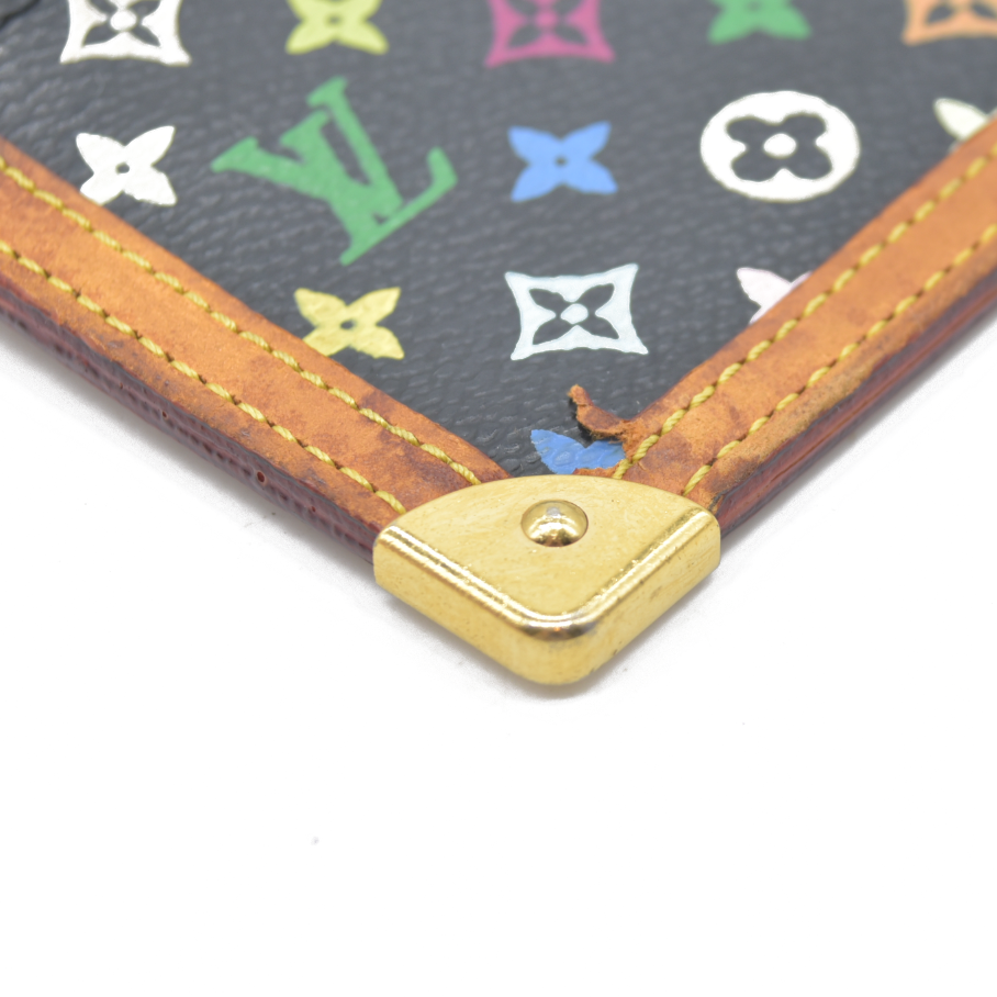 $530 Louis Vuitton Monogram Multicolor Key Pouch Black