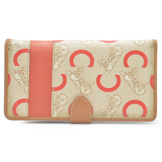 CELINE Horse Carriage C PVC Long Bifold Wallet Beige