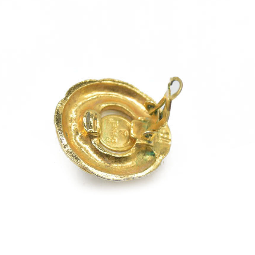 Chanel Gold Plated Clip Earrings