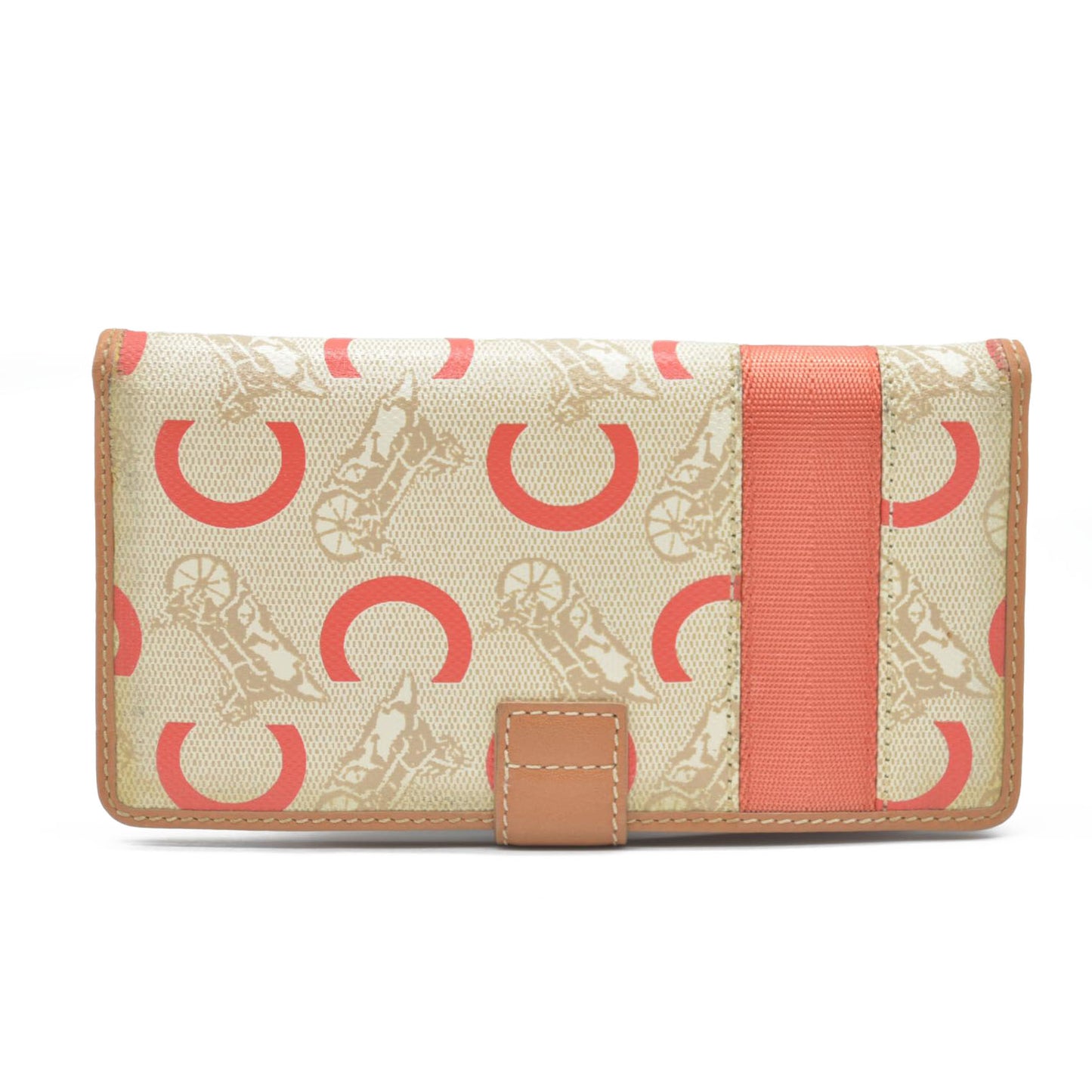 CELINE Horse Carriage C PVC Long Bifold Wallet Beige