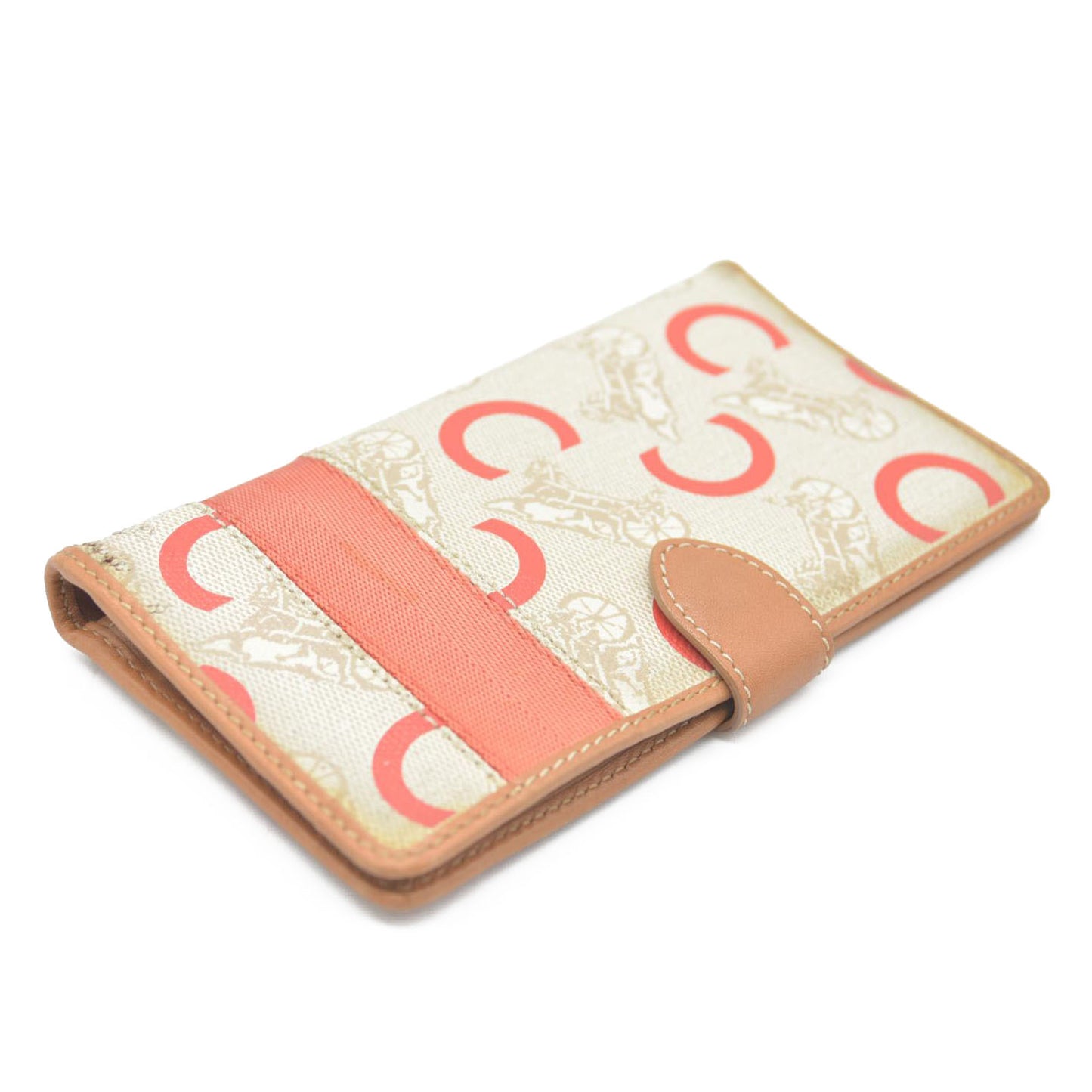 CELINE Horse Carriage C PVC Long Bifold Wallet Beige