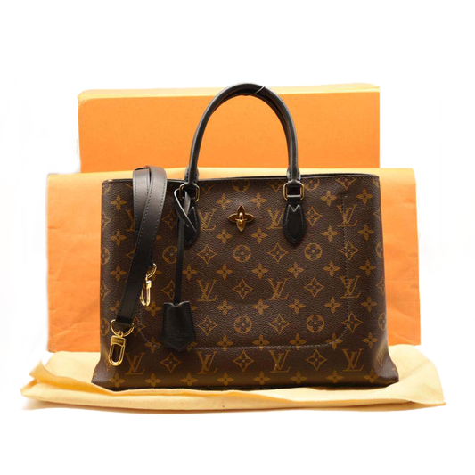 LOUIS VUITTON Monogram Flower Tote Black