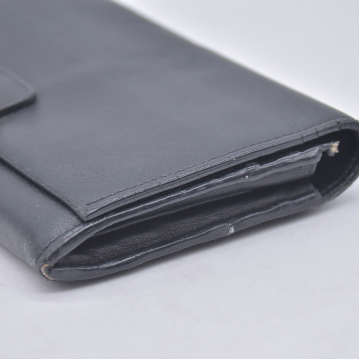$690 Chloe Ribbon Leather Long Bifold Wallet Purse Black