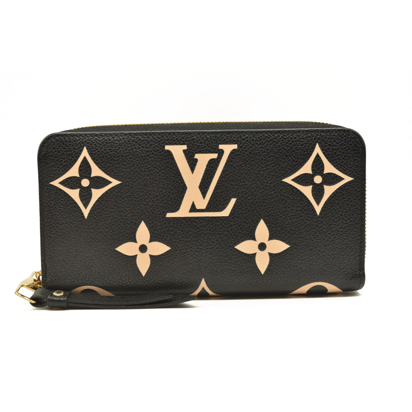 LOUIS VUITTON Empreinte Monogram Giant Zippy Wallet Black Beige