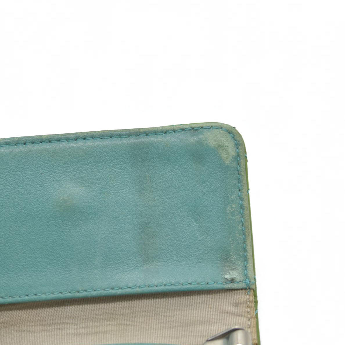 Chanel Interlocking CC Logo Patent Leather Wallet Green