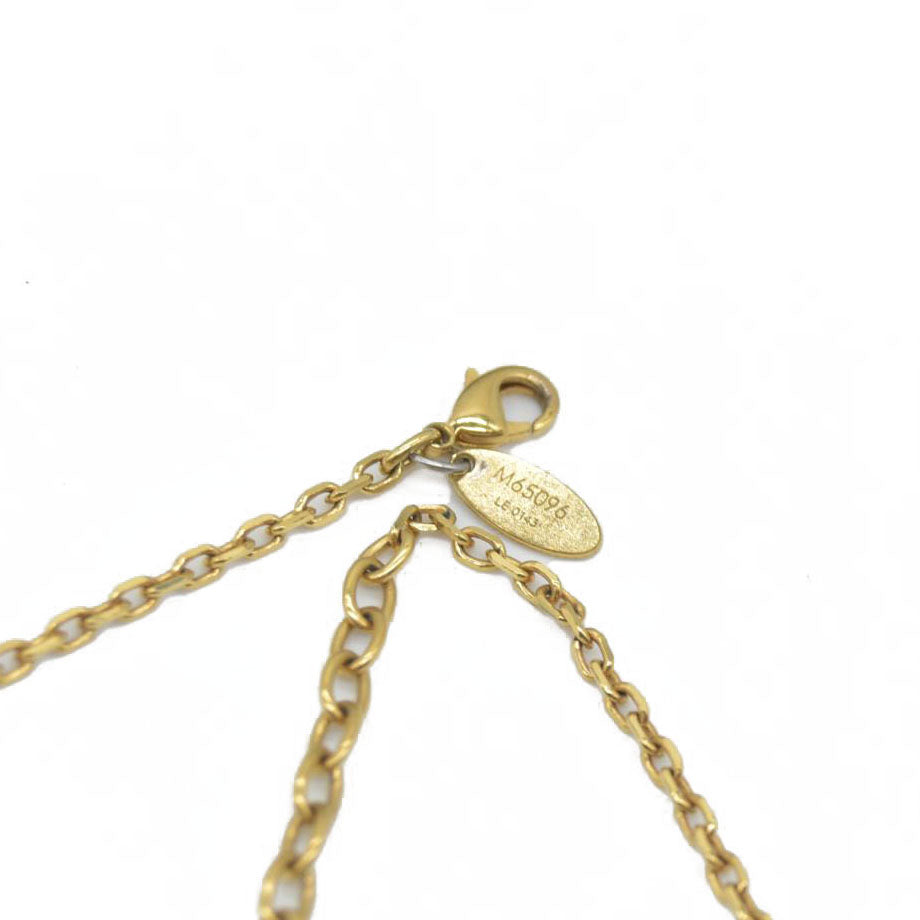 $385 Louis Vuitton Crystal Gambles Station Necklace