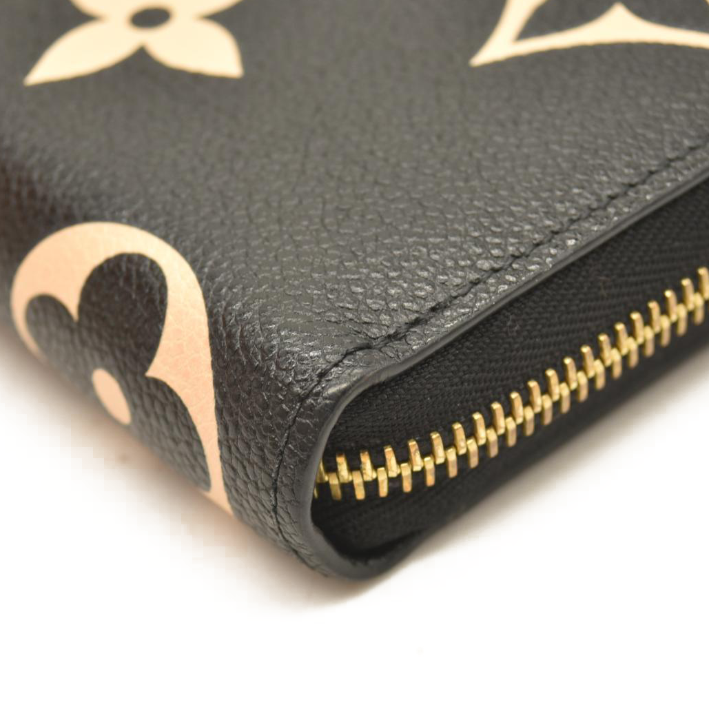 LOUIS VUITTON Empreinte Monogram Giant Zippy Wallet Black Beige