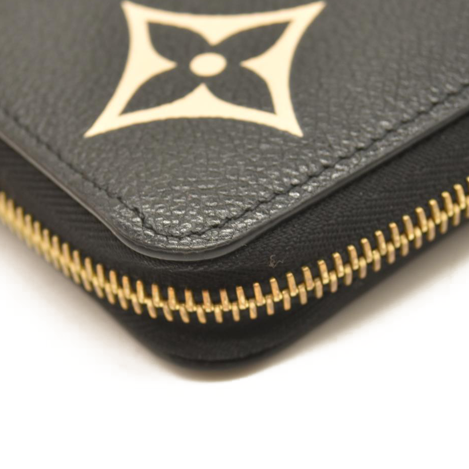LOUIS VUITTON Empreinte Monogram Giant Zippy Wallet Black Beige