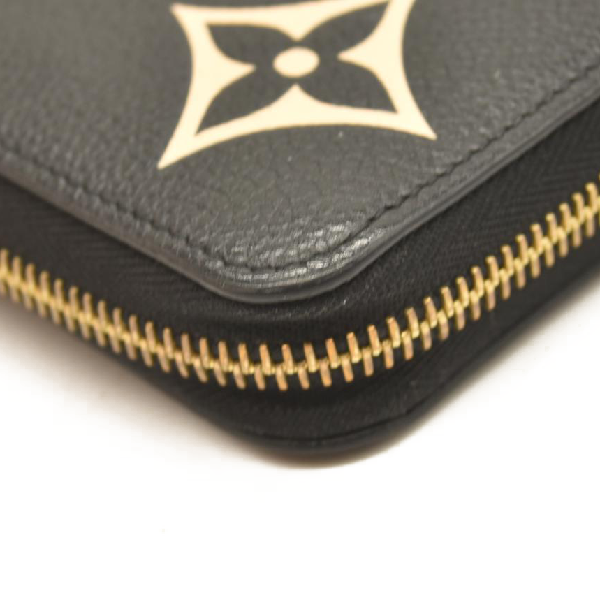 LOUIS VUITTON Empreinte Monogram Giant Zippy Wallet Black Beige