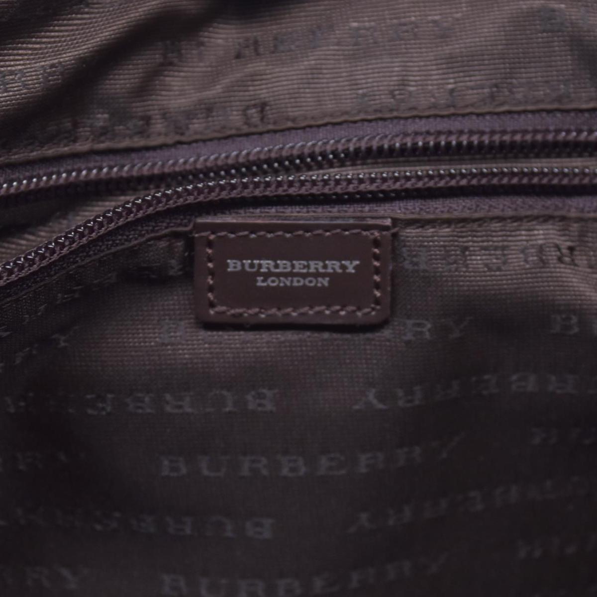 $780  BURBERRY Coated Canvas Check Flat Messenger Bag Dark Brown CONSIGNMENT 10021351