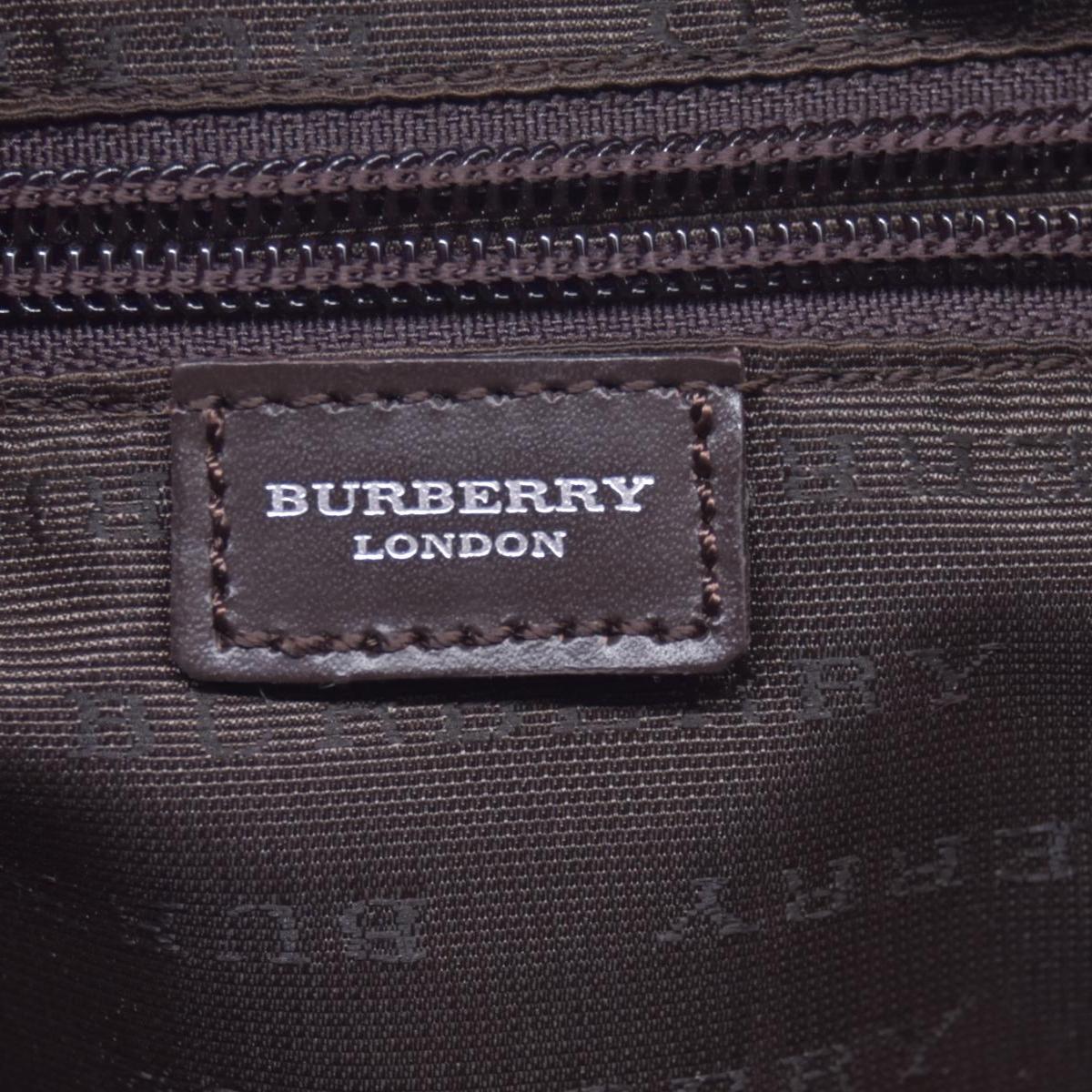 $780  BURBERRY Coated Canvas Check Flat Messenger Bag Dark Brown CONSIGNMENT 10021351