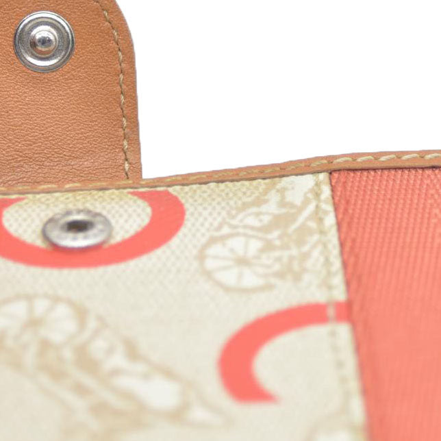 CELINE Horse Carriage C PVC Long Bifold Wallet Beige