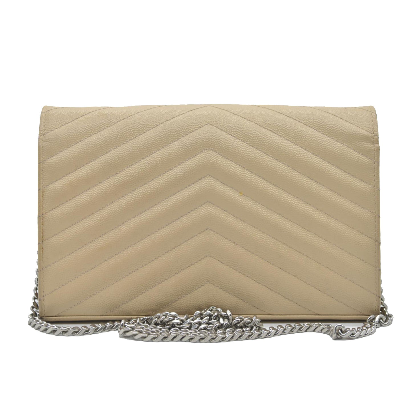 $1590 Saint Laurent Chevron Envelope Small Beige